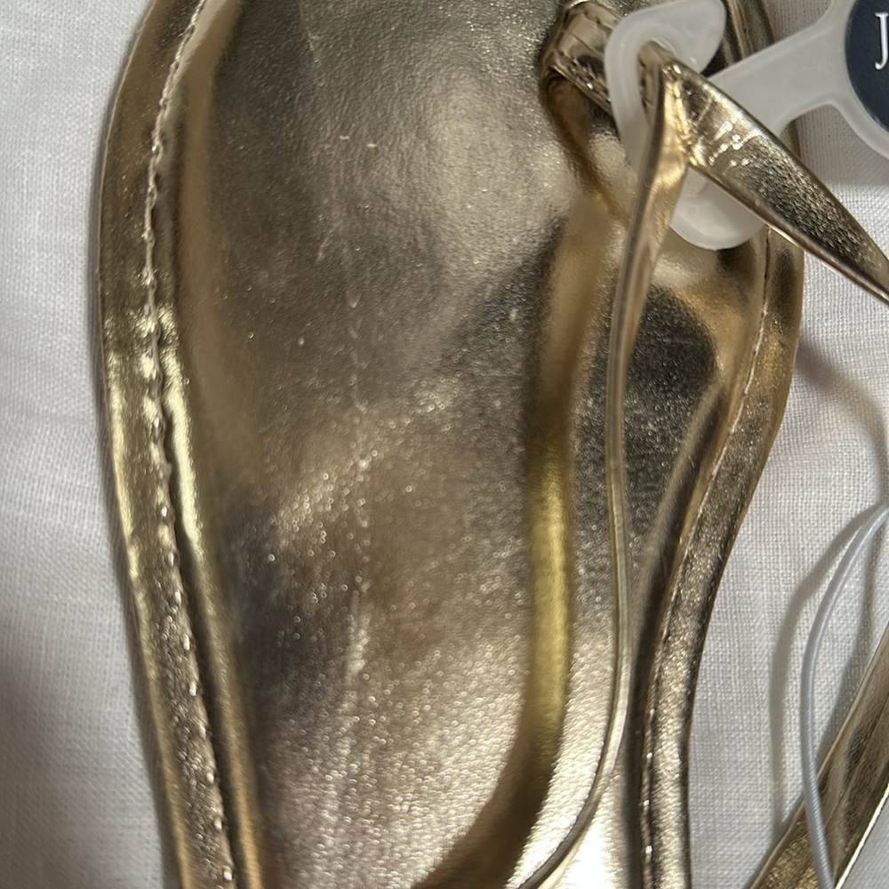 J. Crew Factory Gold Metallic Flip Flop Sandals - Picture 5 of 5